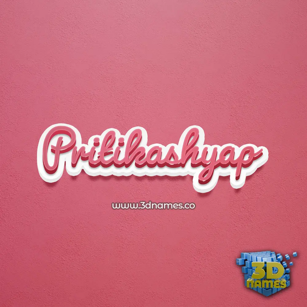 pritikashyap in Red Scribble style - 3D name wallpaper