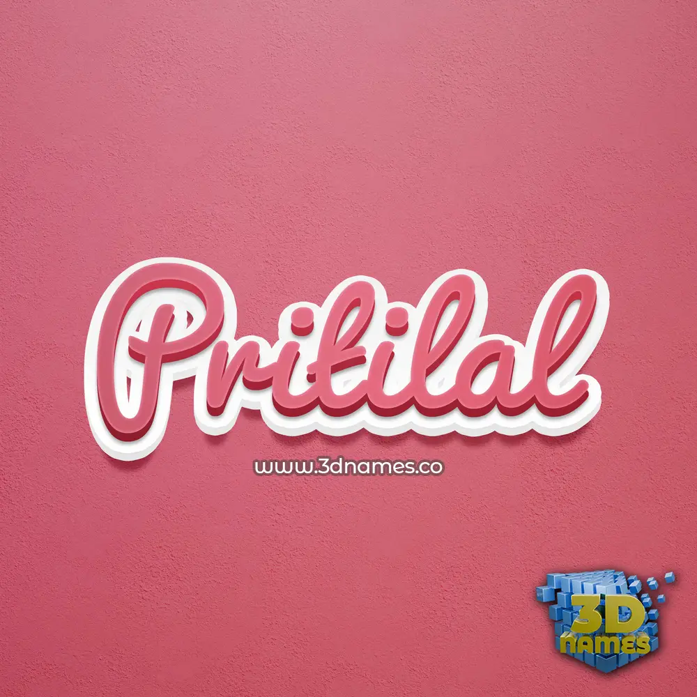 pritilal in Red Scribble style - 3D name wallpaper