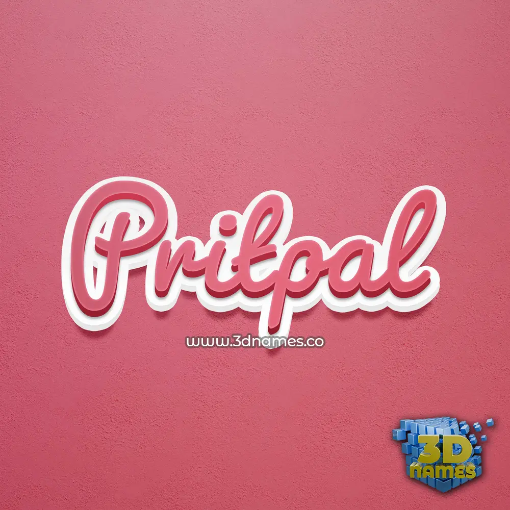 pritpal in Red Scribble style - 3D name wallpaper
