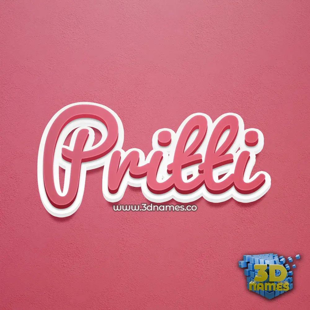 pritti in Red Scribble style - 3D name wallpaper