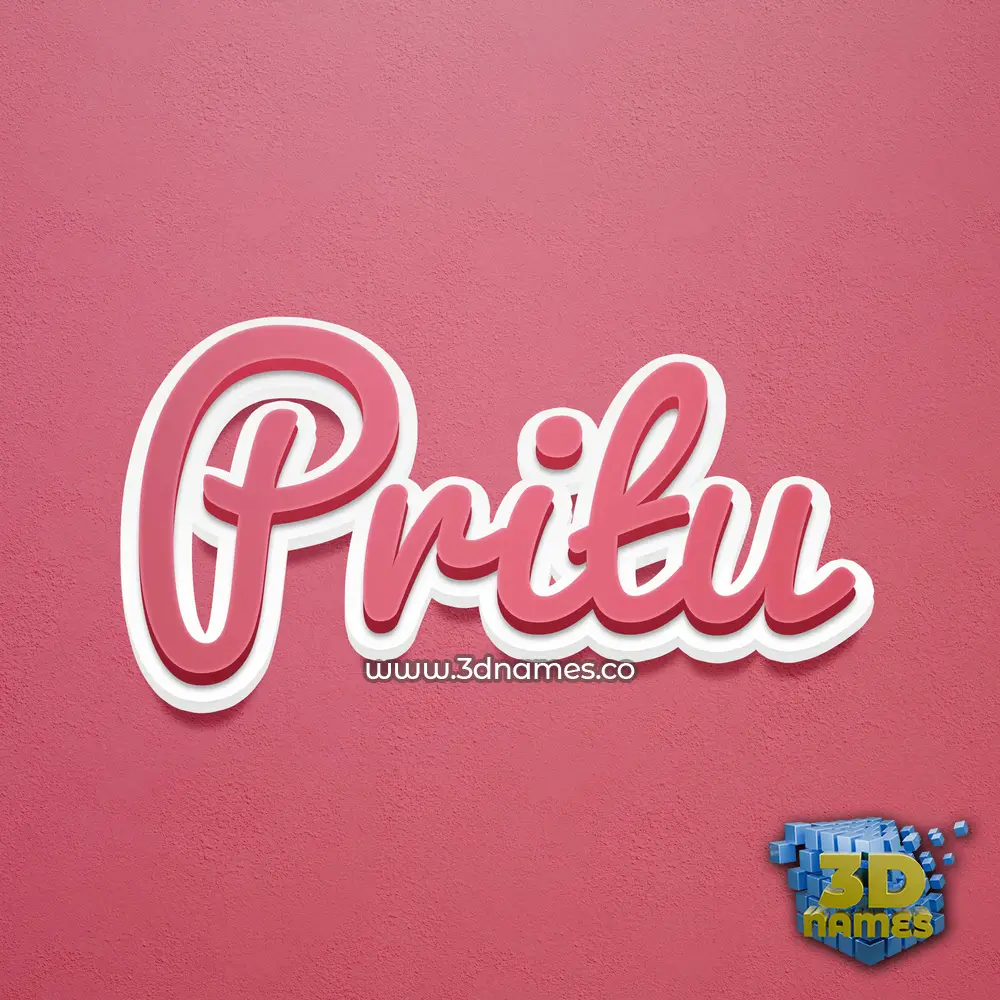 pritu in Red Scribble style - 3D name wallpaper