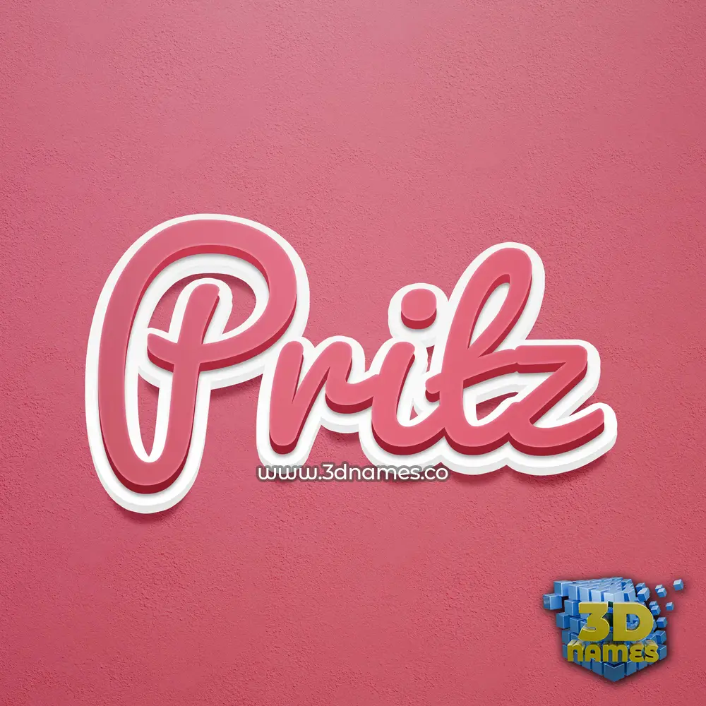 pritz in Red Scribble style - 3D name wallpaper