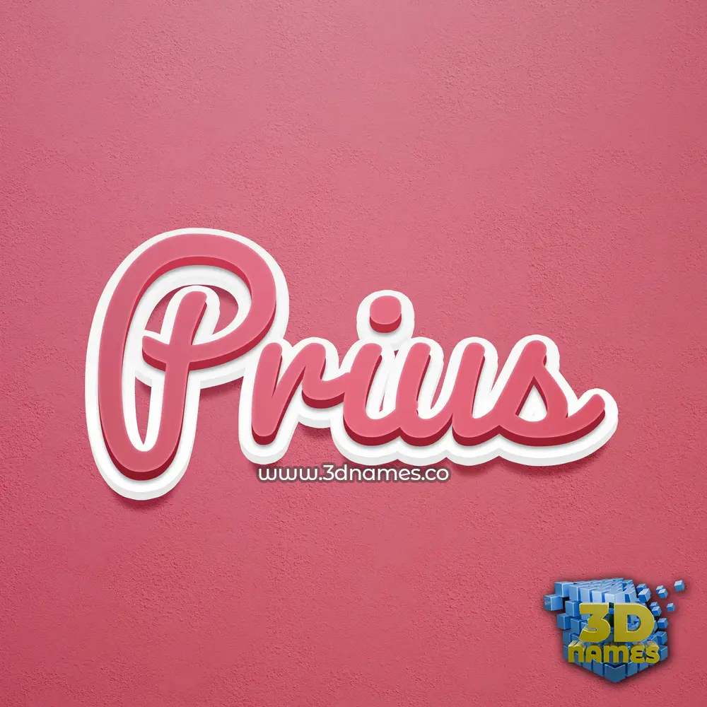 prius in Red Scribble style - 3D name wallpaper