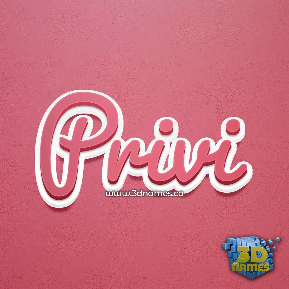 privi in Red Scribble style - 3D name wallpaper