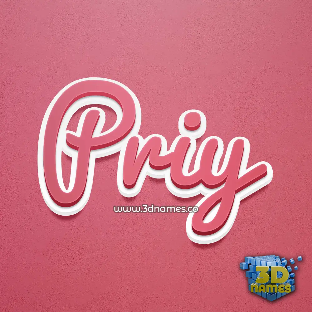 priy in Red Scribble style - 3D name wallpaper