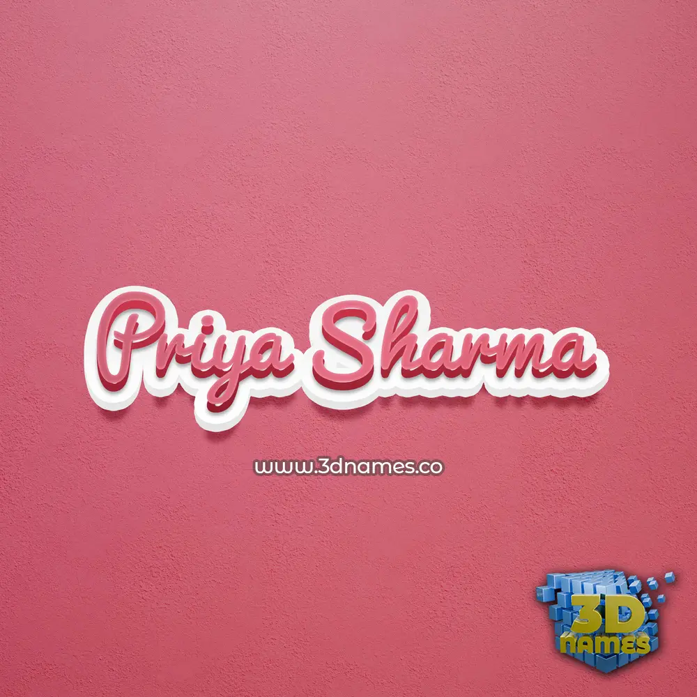 priya sharma in Red Scribble style - 3D name wallpaper
