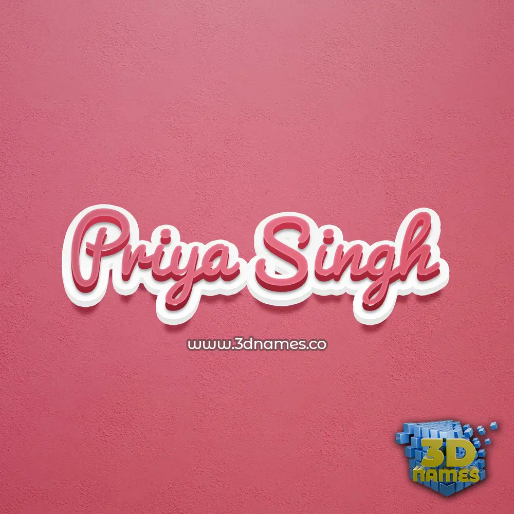 priya singh in Red Scribble style - 3D name wallpaper