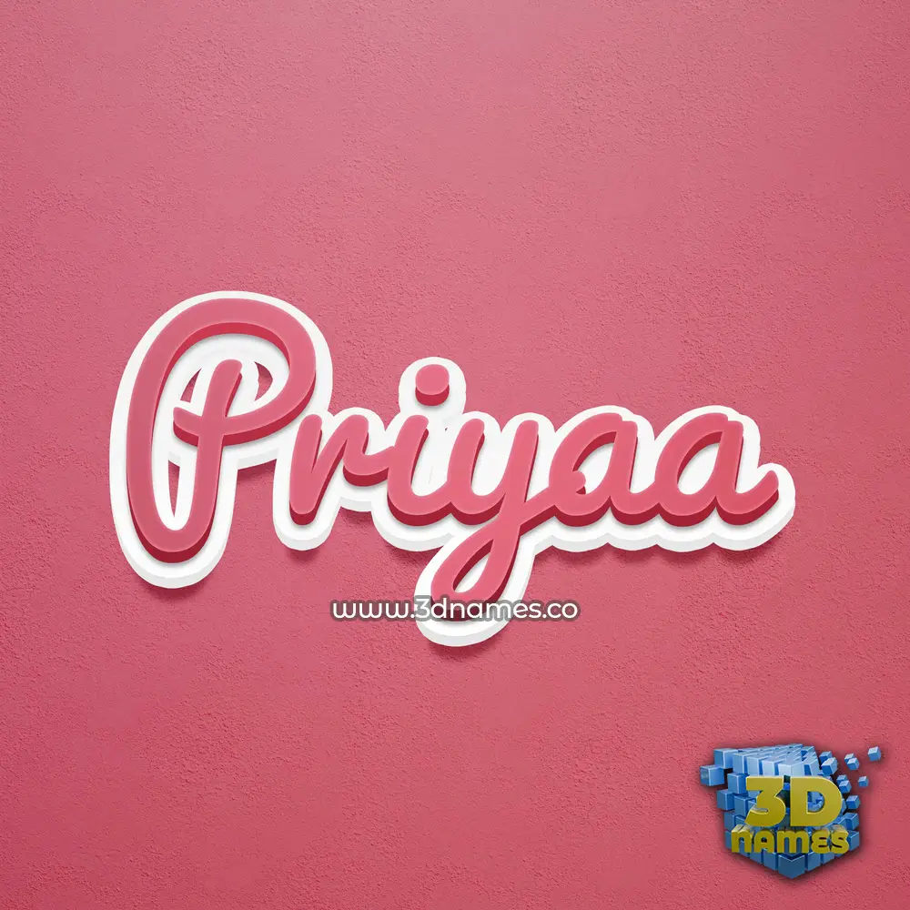 priyaa in Red Scribble style - 3D name wallpaper
