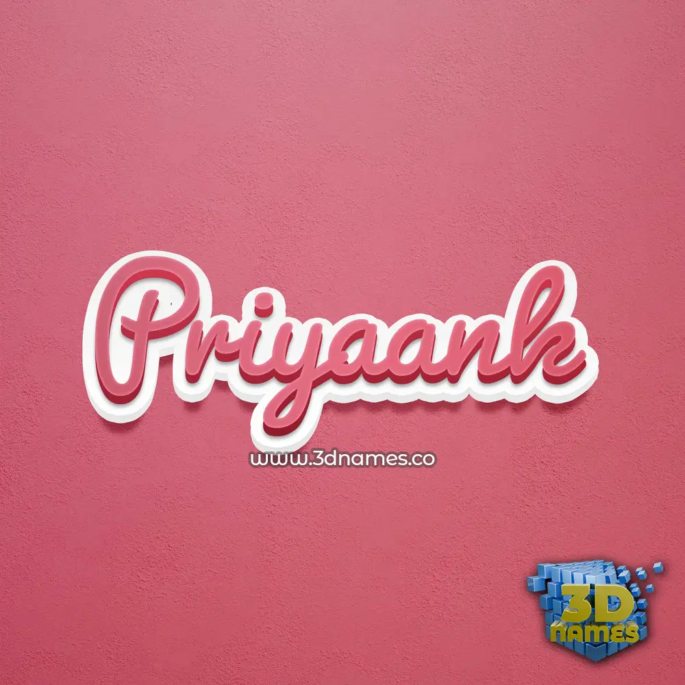 priyaank in Red Scribble style - 3D name wallpaper