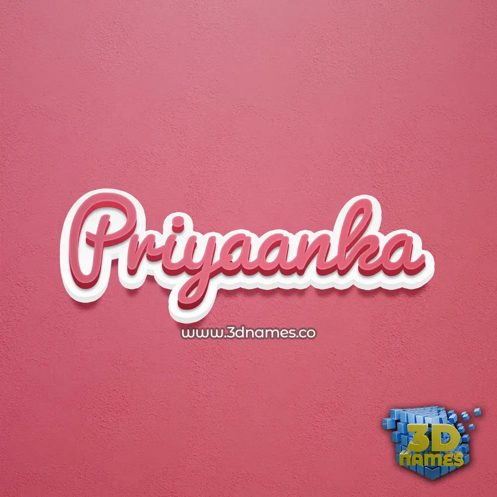 priyaanka in Red Scribble style - 3D name wallpaper
