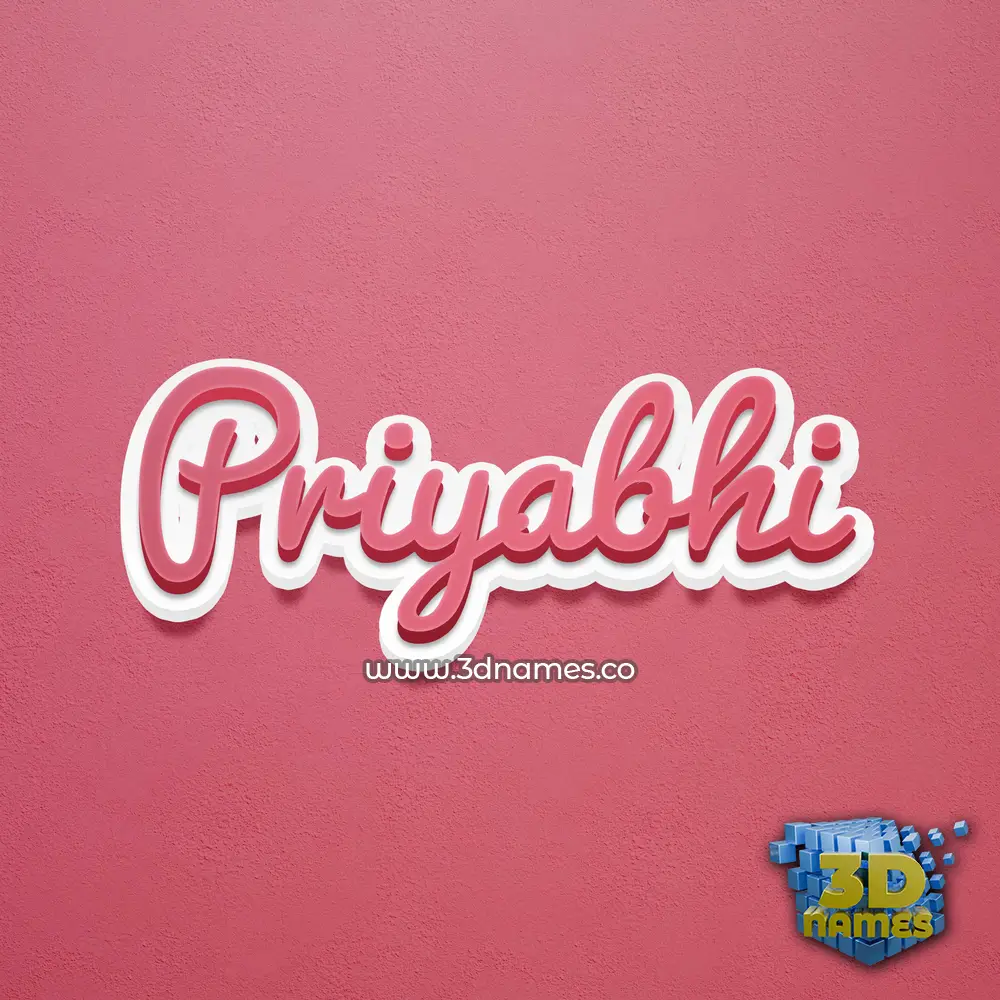 priyabhi in Red Scribble style - 3D name wallpaper