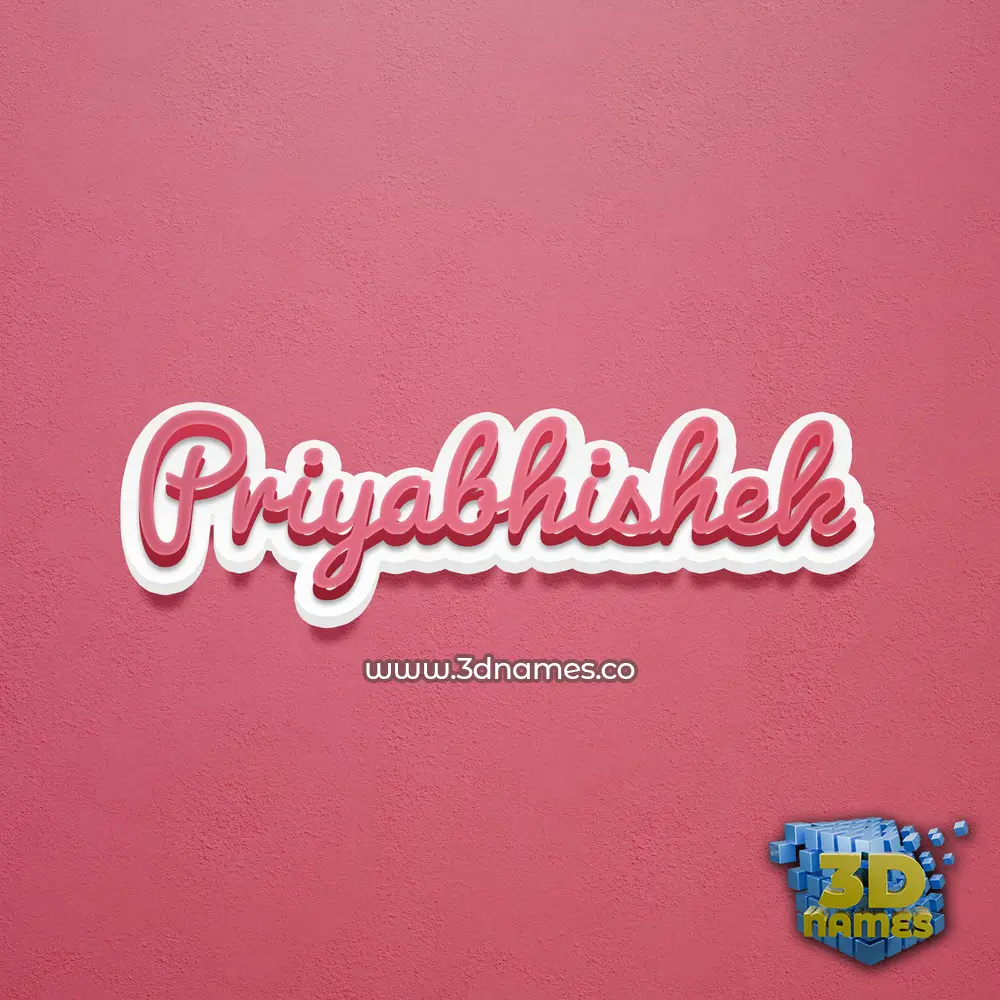 priyabhishek in Red Scribble style - 3D name wallpaper