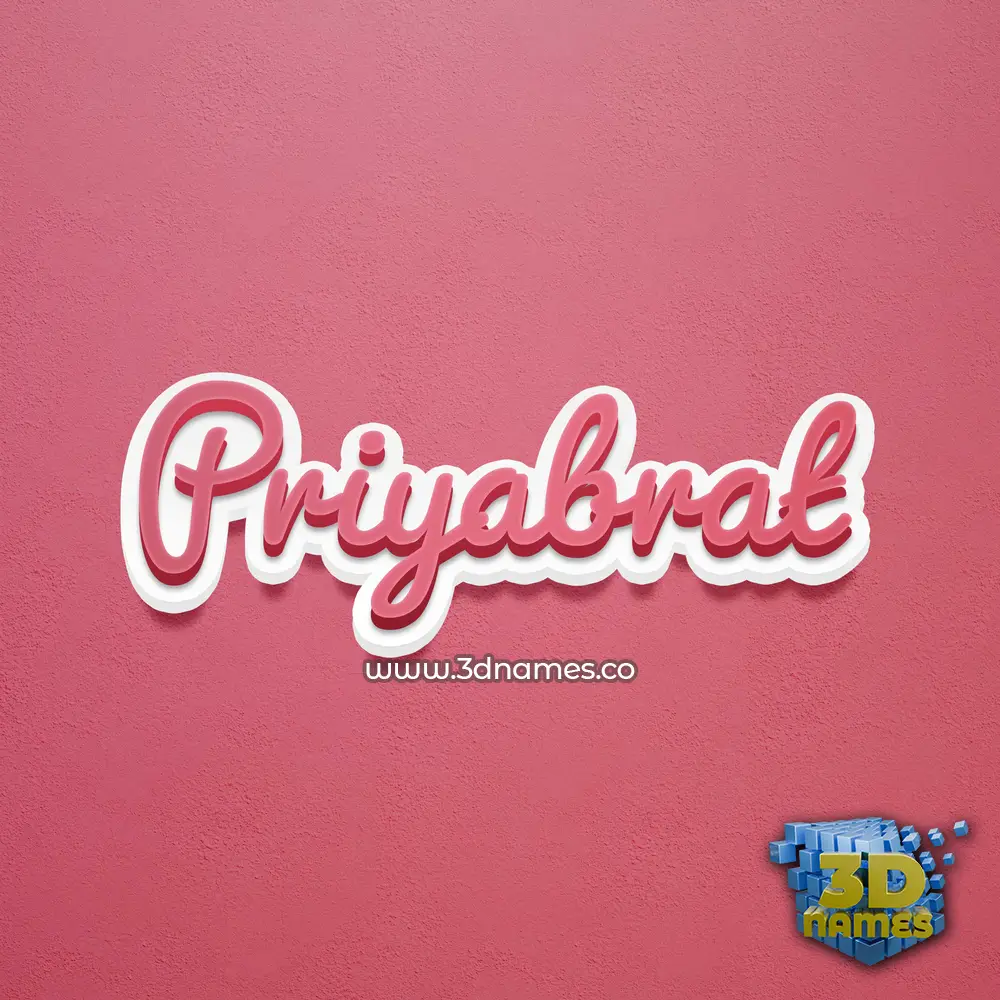 priyabrat in Red Scribble style - 3D name wallpaper