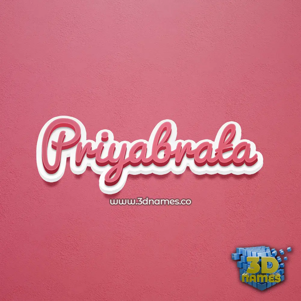 priyabrata in Red Scribble style - 3D name wallpaper