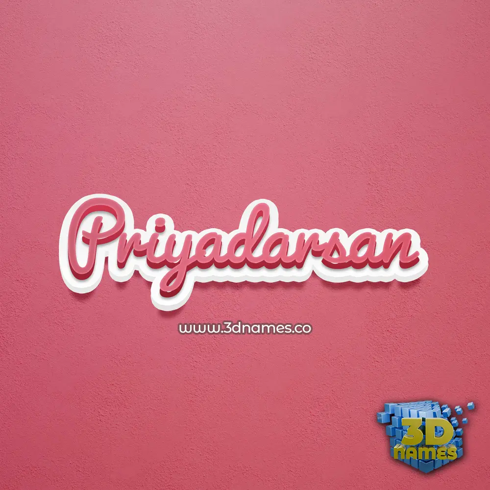 priyadarsan in Red Scribble style - 3D name wallpaper