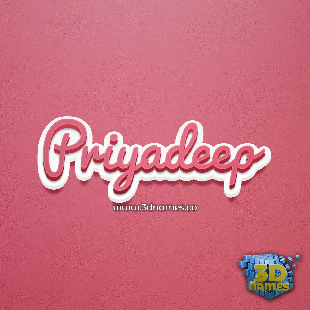 priyadeep in Red Scribble style - 3D name wallpaper