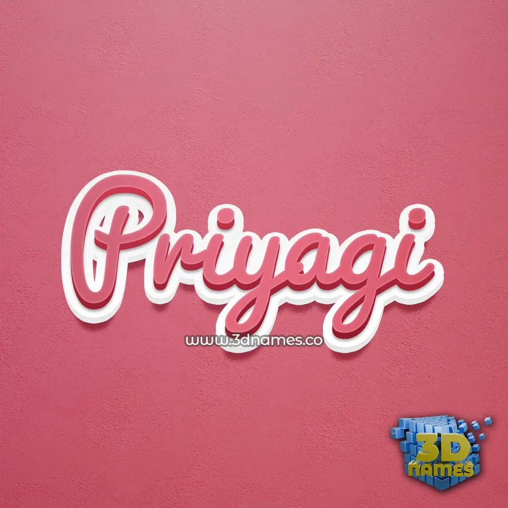 priyagi in Red Scribble style - 3D name wallpaper