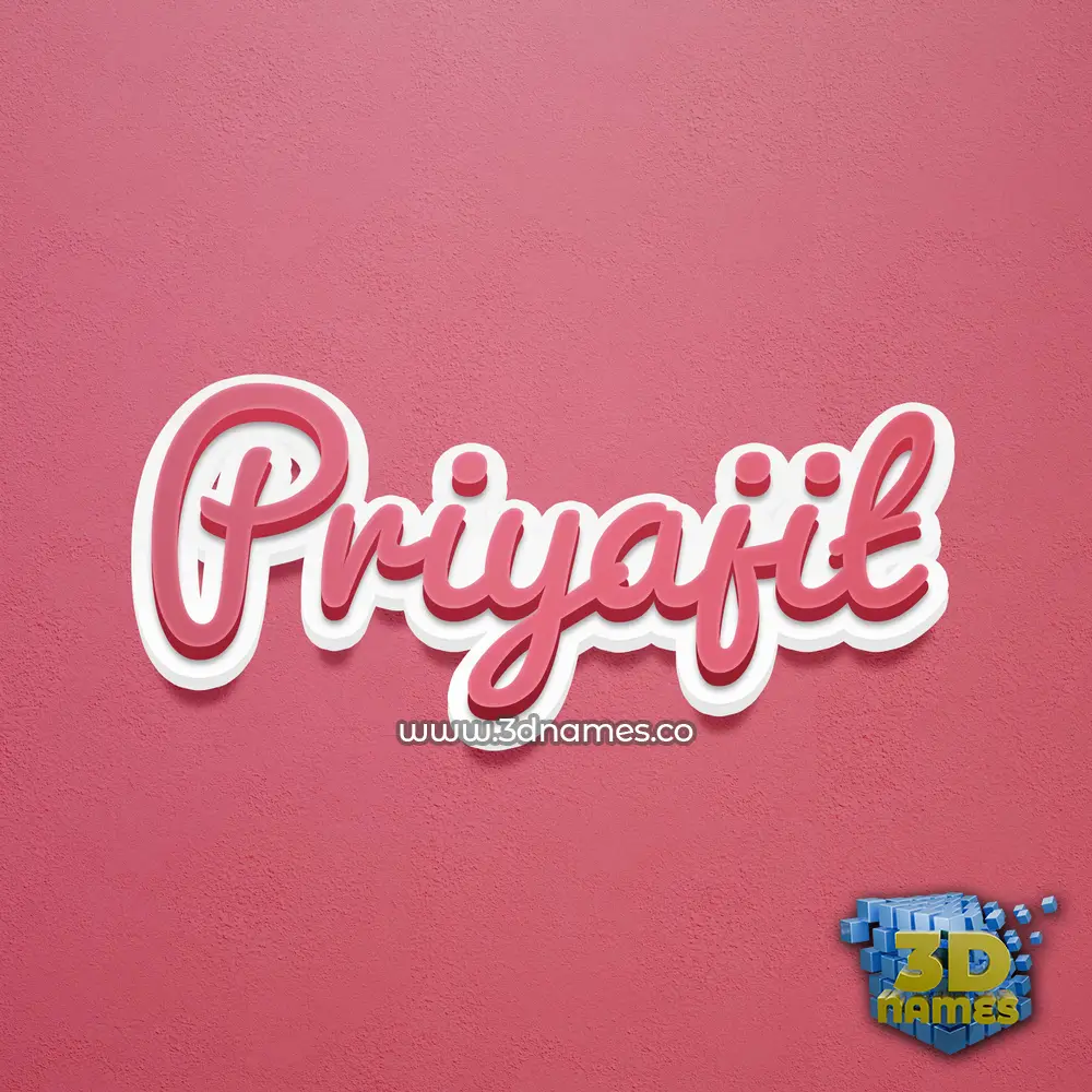 priyajit in Red Scribble style - 3D name wallpaper