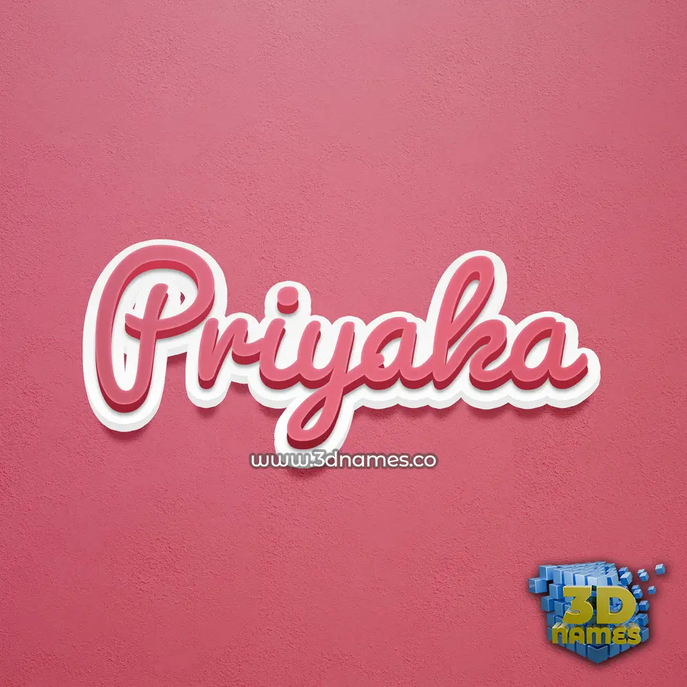 priyaka in Red Scribble style - 3D name wallpaper