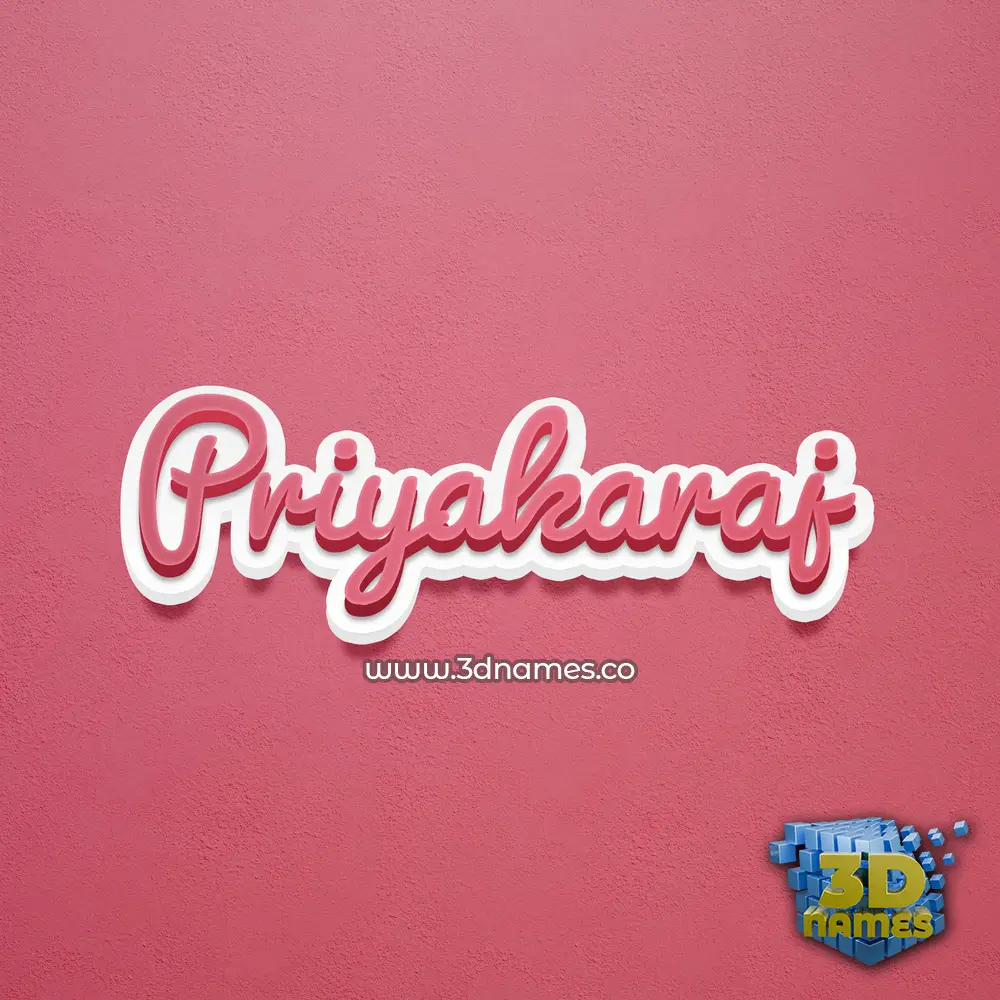 priyakaraj in Red Scribble style - 3D name wallpaper