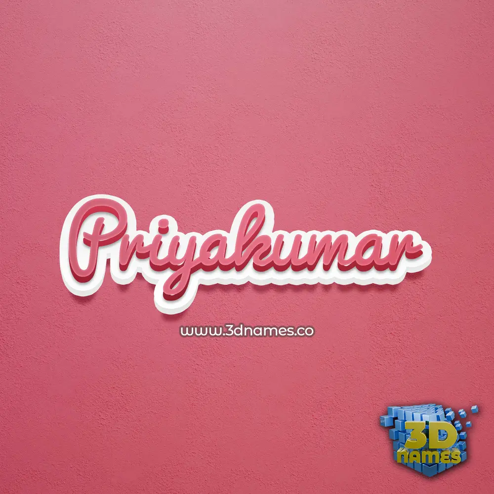 priyakumar in Red Scribble style - 3D name wallpaper