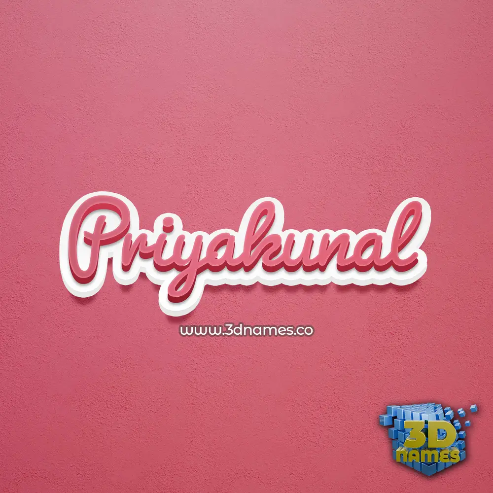 priyakunal in Red Scribble style - 3D name wallpaper