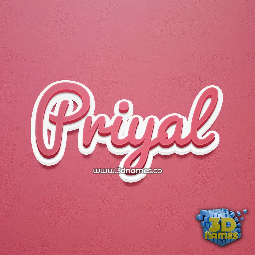 priyal in Red Scribble style - 3D name wallpaper