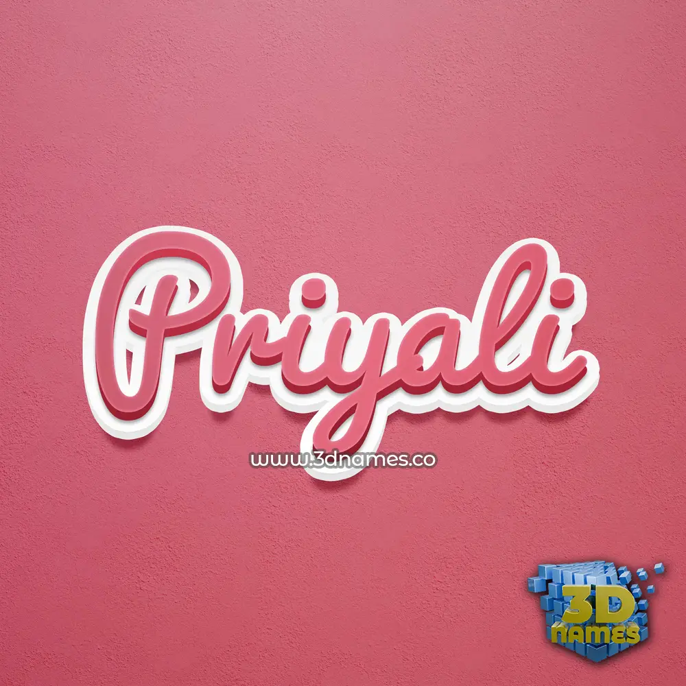 priyali in Red Scribble style - 3D name wallpaper
