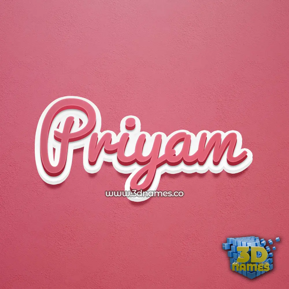 priyam in Red Scribble style - 3D name wallpaper