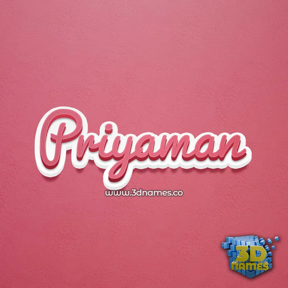 priyaman in Red Scribble style - 3D name wallpaper