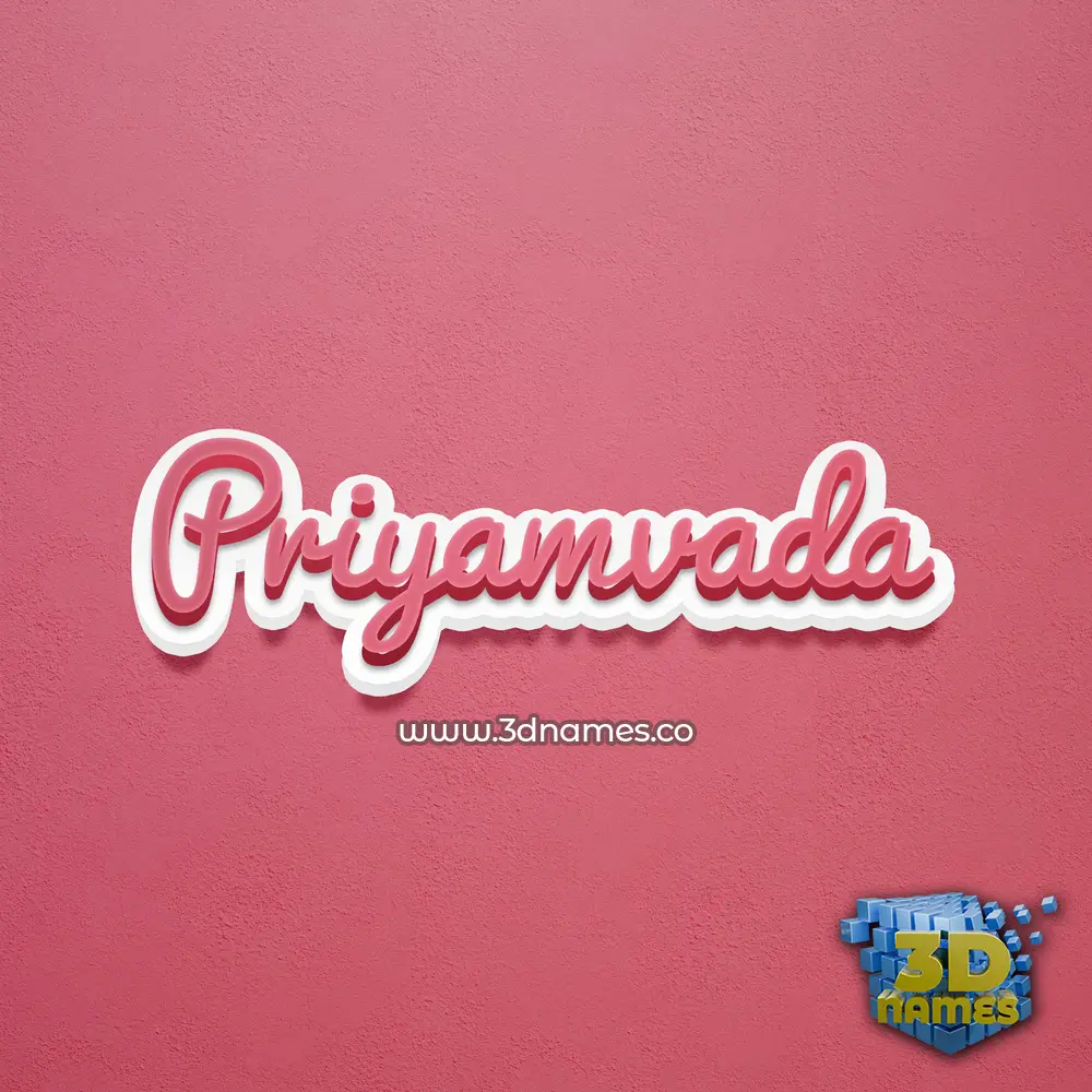 priyamvada in Red Scribble style - 3D name wallpaper