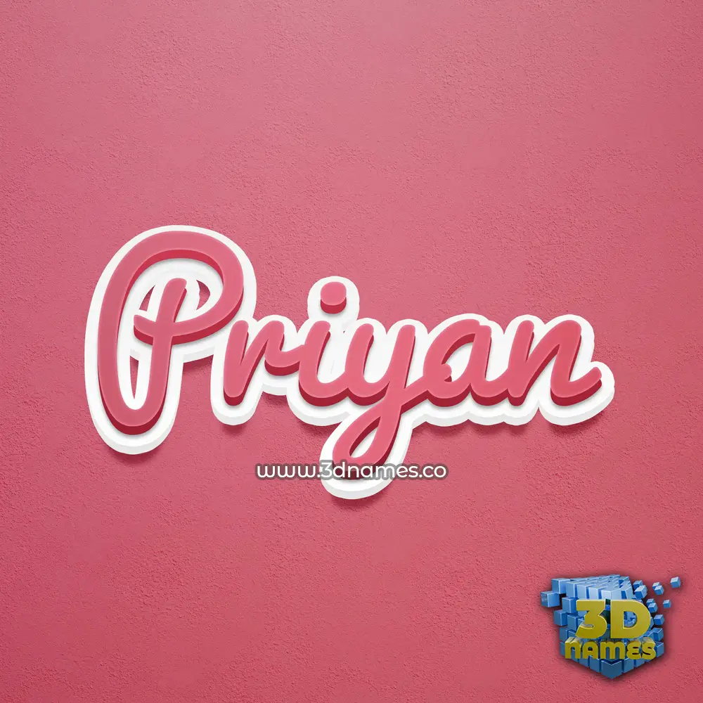 priyan in Red Scribble style - 3D name wallpaper