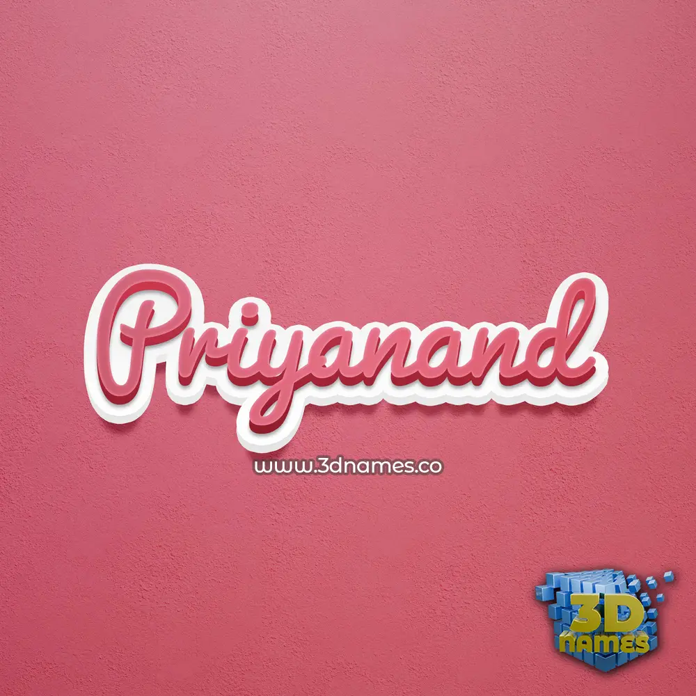 priyanand in Red Scribble style - 3D name wallpaper
