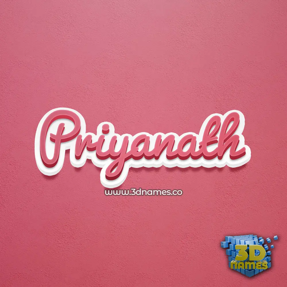 priyanath in Red Scribble style - 3D name wallpaper