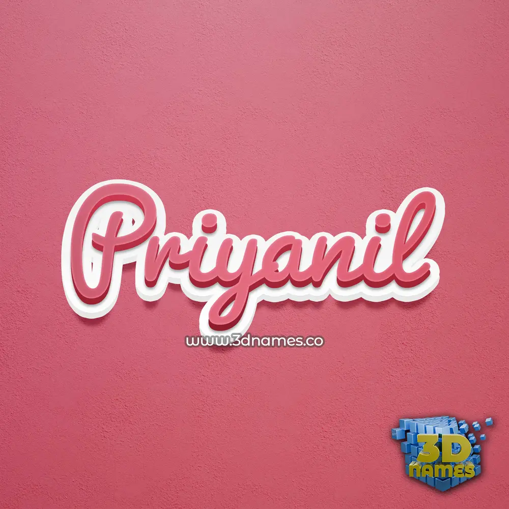 priyanil in Red Scribble style - 3D name wallpaper