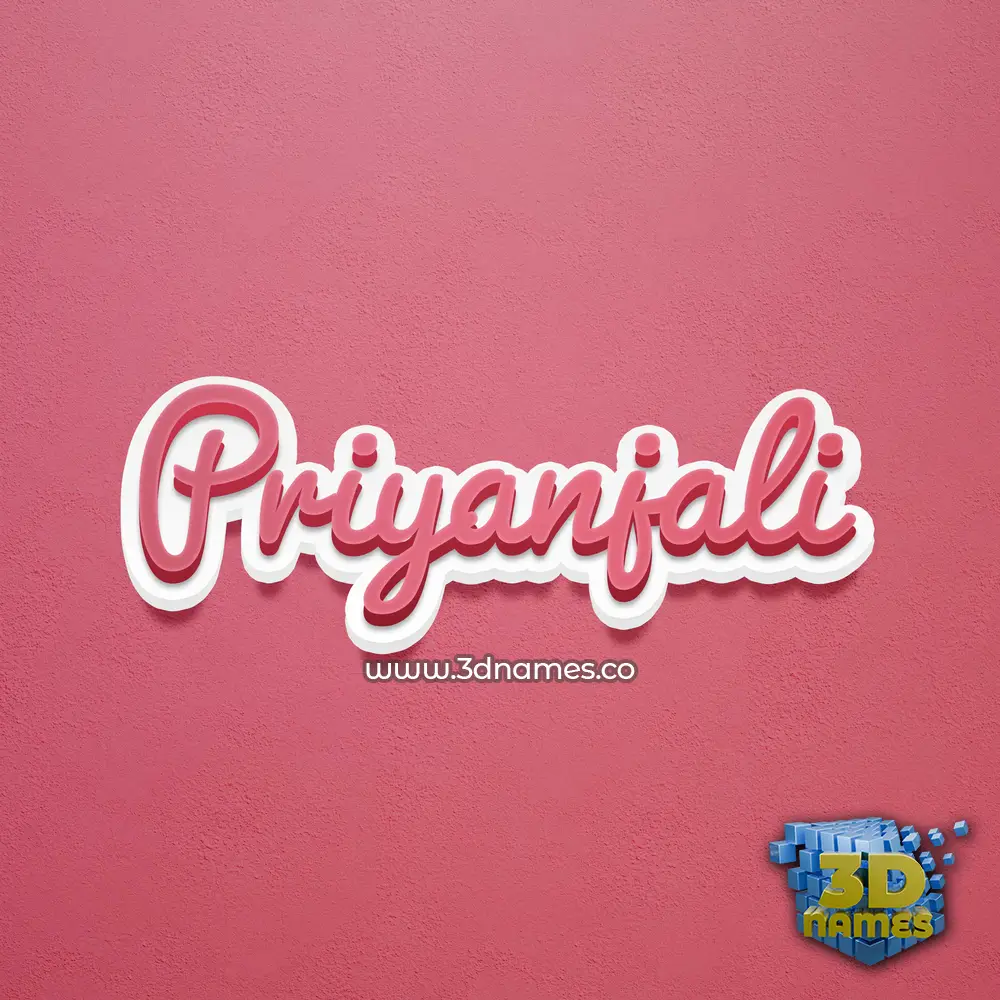 priyanjali in Red Scribble style - 3D name wallpaper