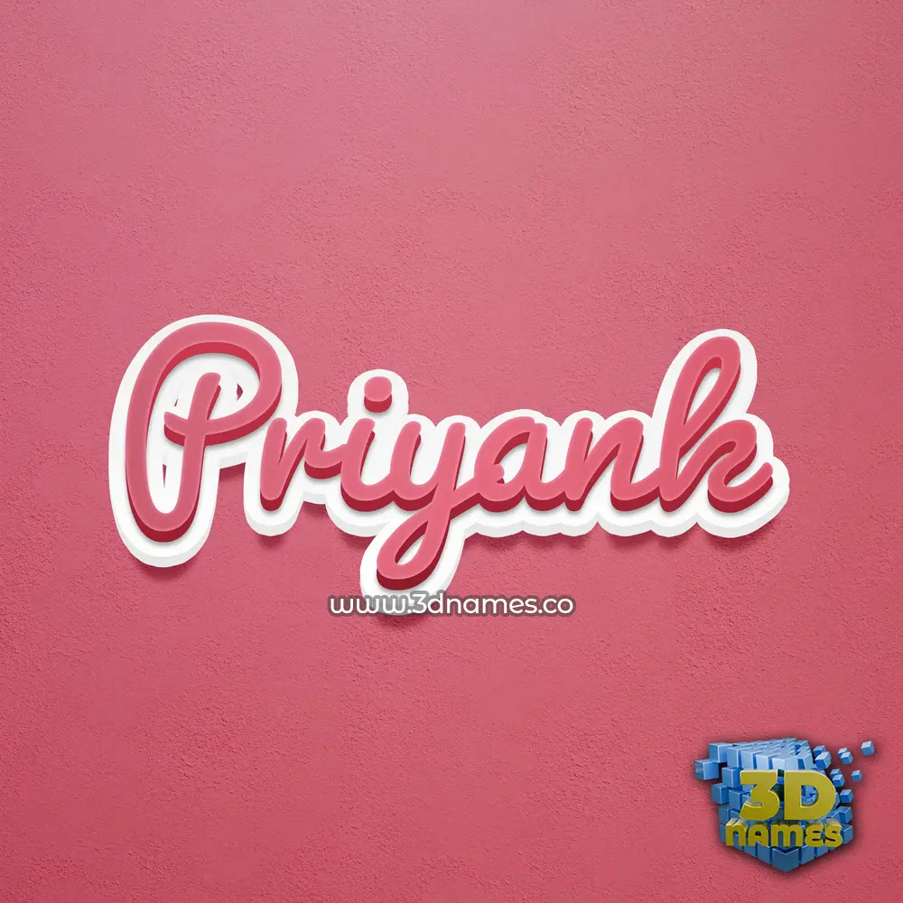 priyank in Red Scribble style - 3D name wallpaper
