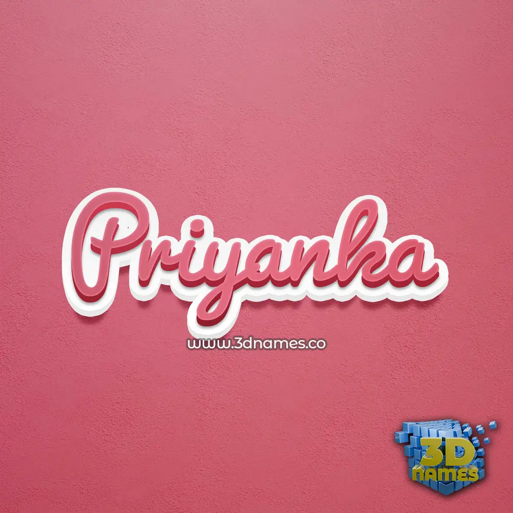 priyanka in Red Scribble style - 3D name wallpaper
