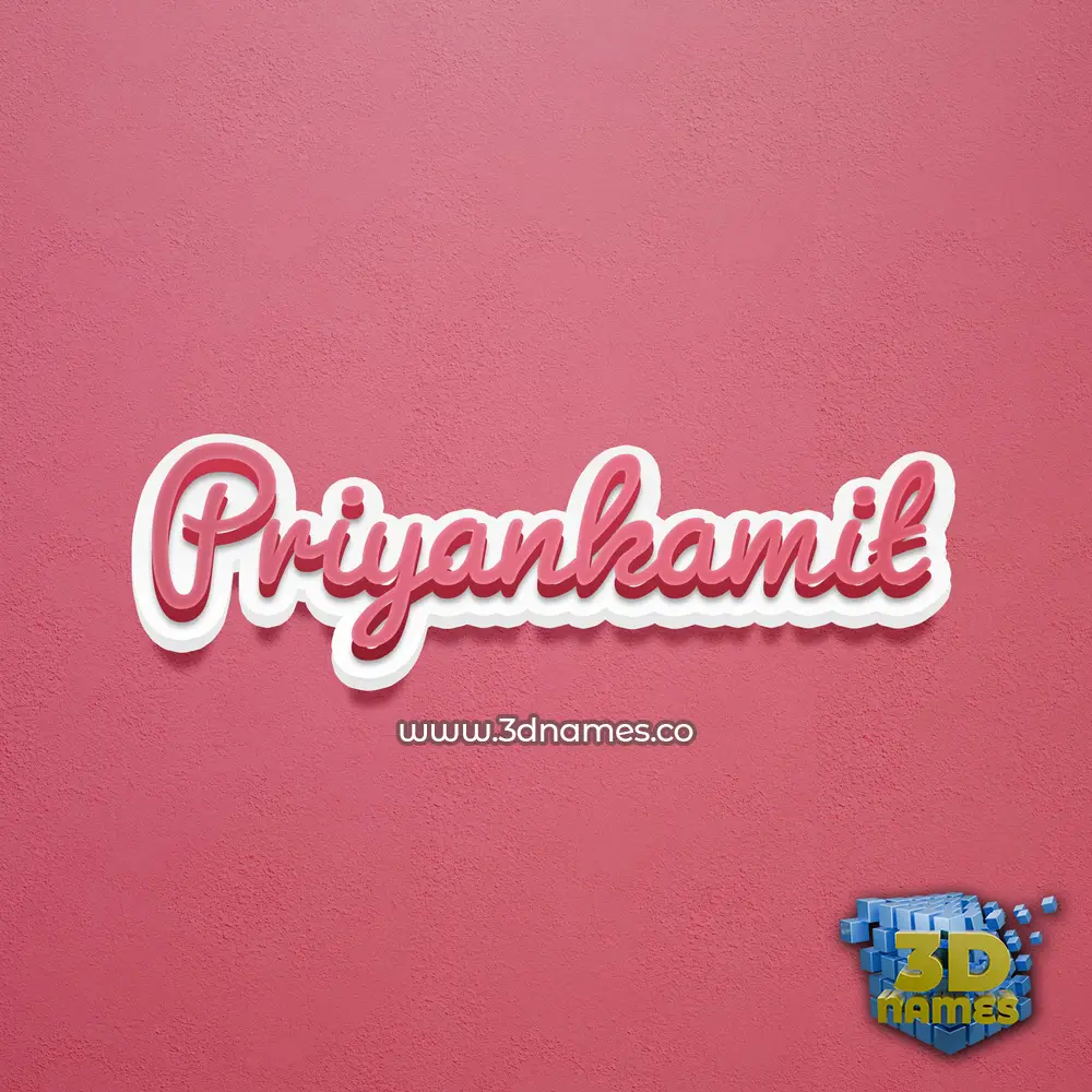 priyankamit in Red Scribble style - 3D name wallpaper