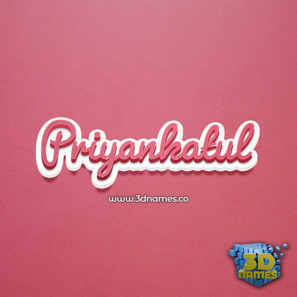 priyankatul in Red Scribble style - 3D name wallpaper