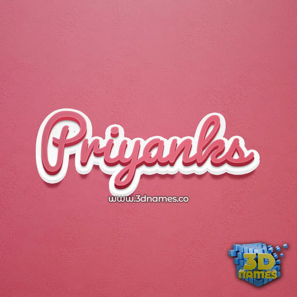 priyanks in Red Scribble style - 3D name wallpaper