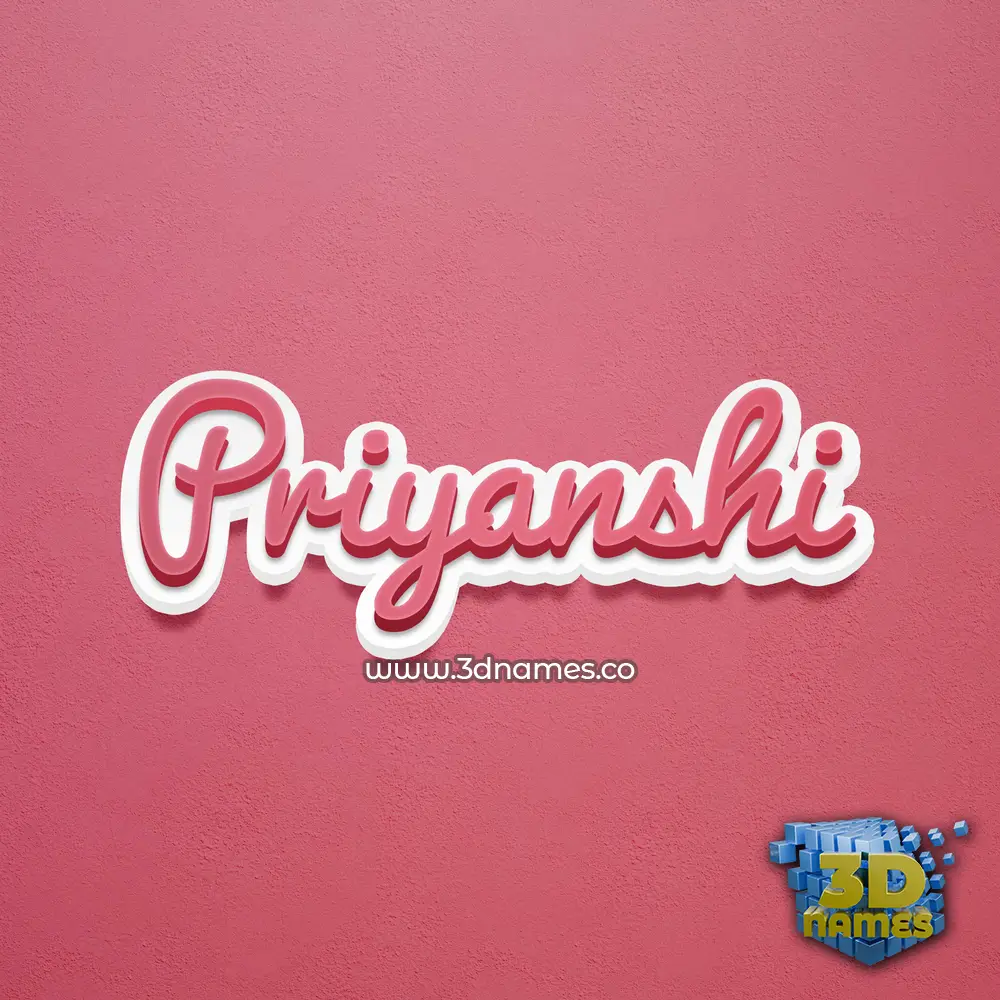 priyanshi in Red Scribble style - 3D name wallpaper