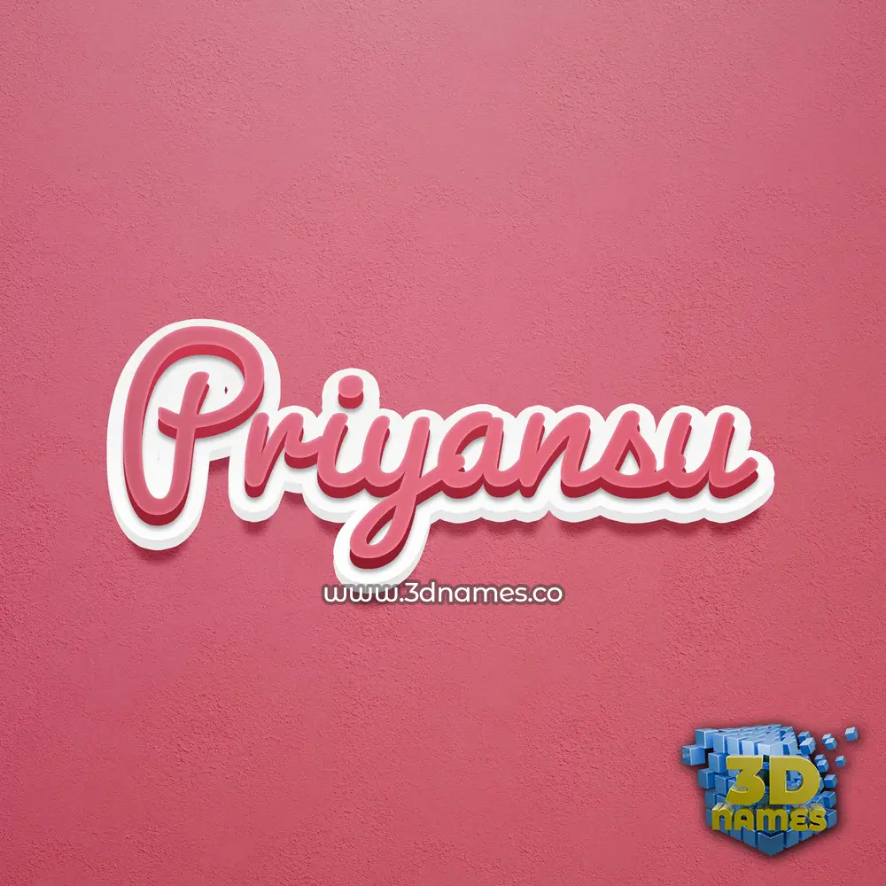 priyansu in Red Scribble style - 3D name wallpaper