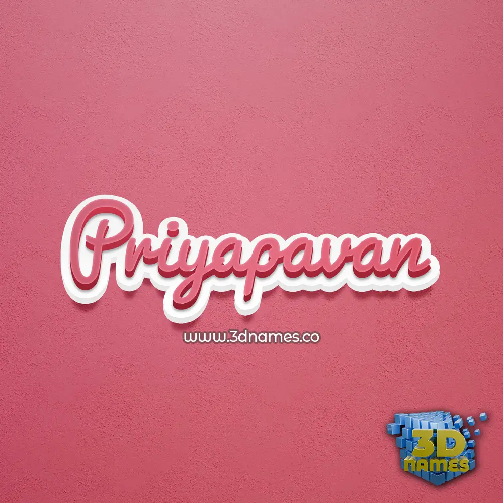 priyapavan in Red Scribble style - 3D name wallpaper