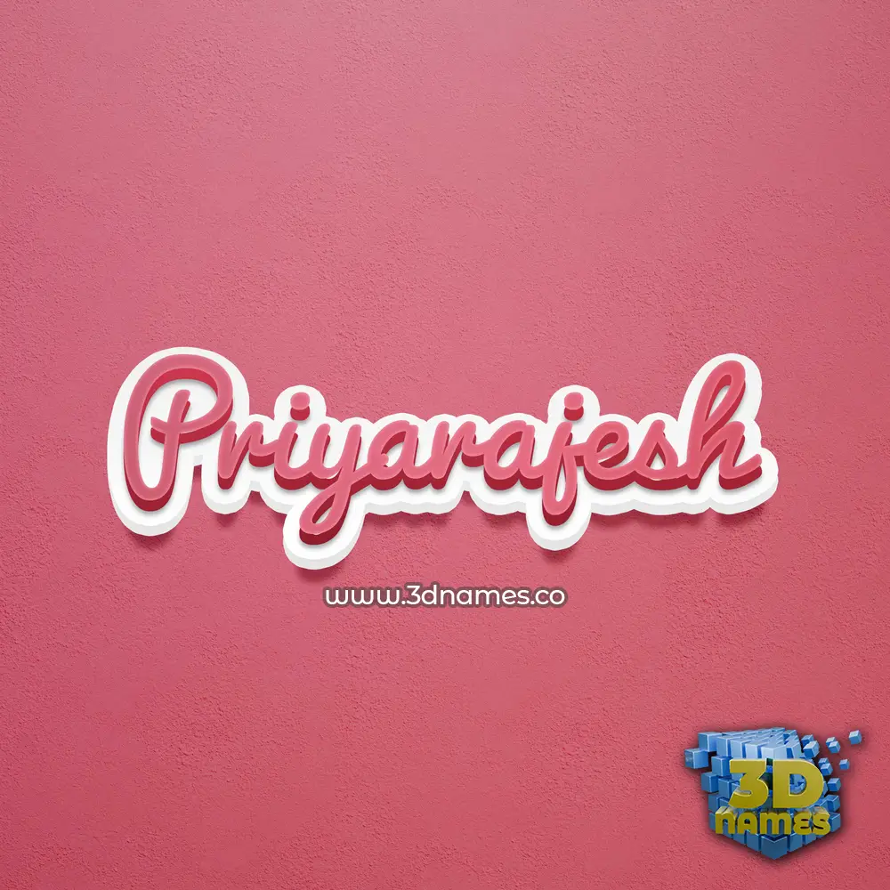 priyarajesh in Red Scribble style - 3D name wallpaper
