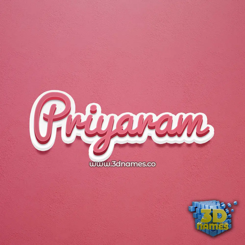 priyaram in Red Scribble style - 3D name wallpaper
