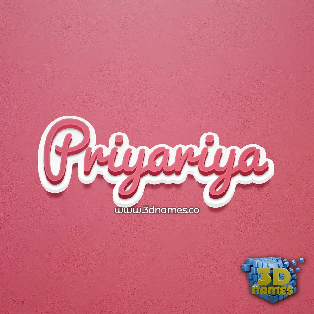 priyariya in Red Scribble style - 3D name wallpaper