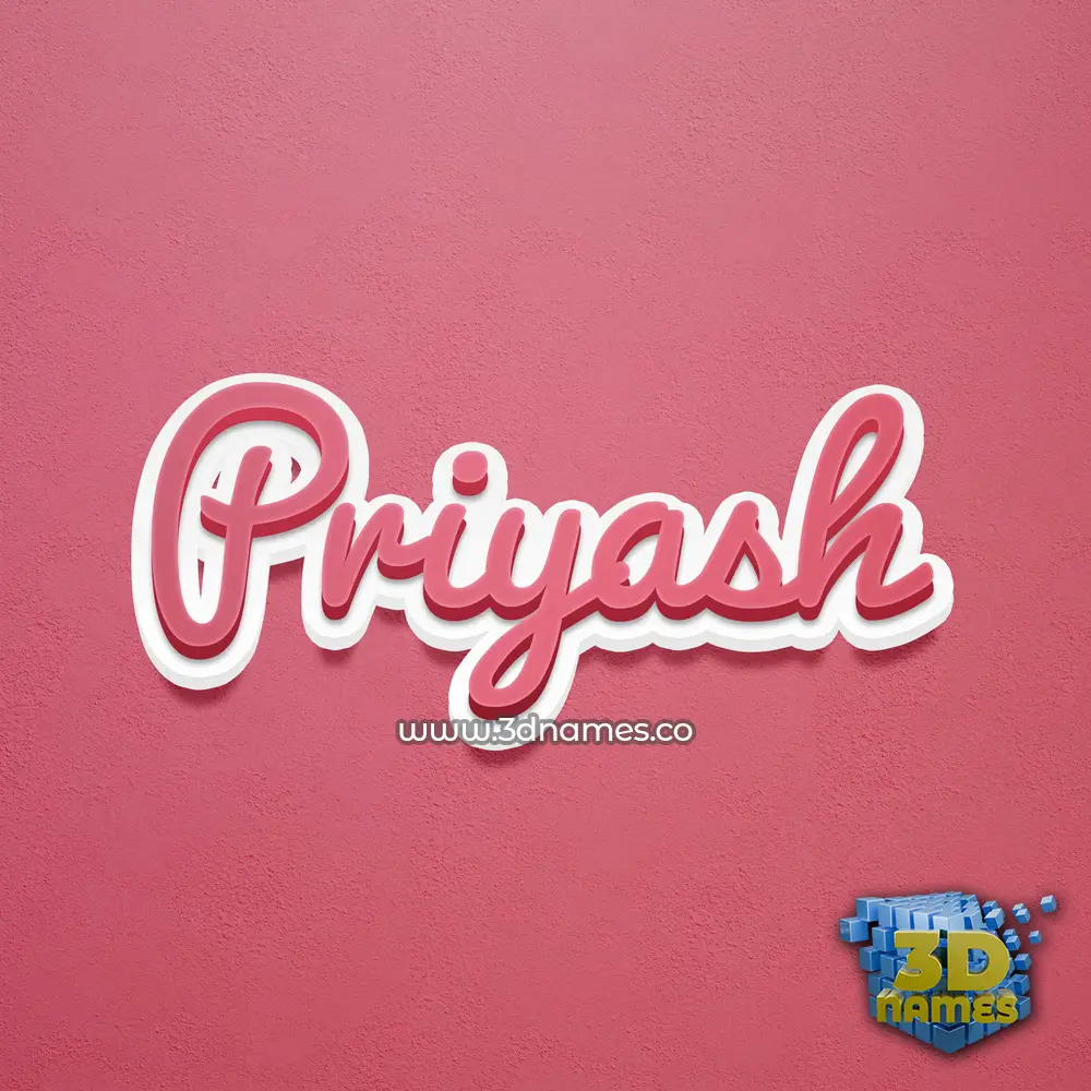 priyash in Red Scribble style - 3D name wallpaper