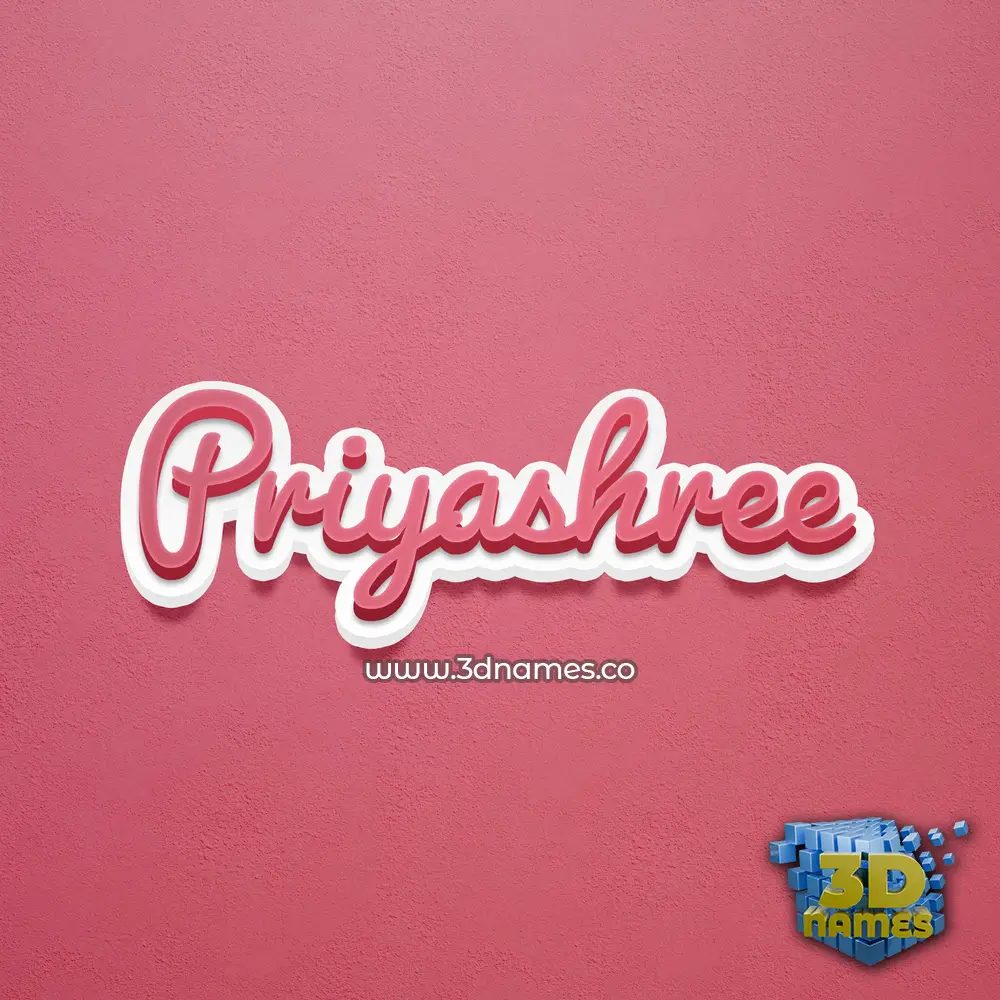 priyashree in Red Scribble style - 3D name wallpaper