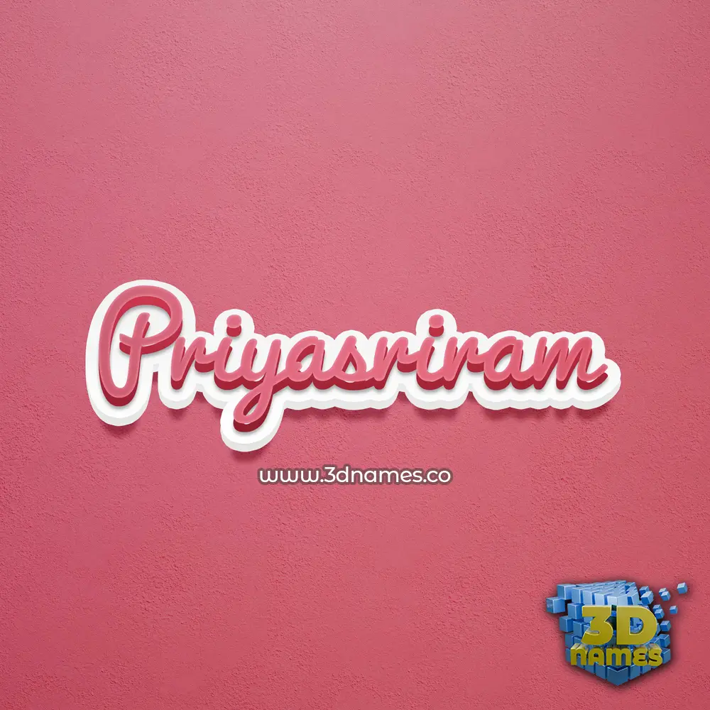 priyasriram in Red Scribble style - 3D name wallpaper